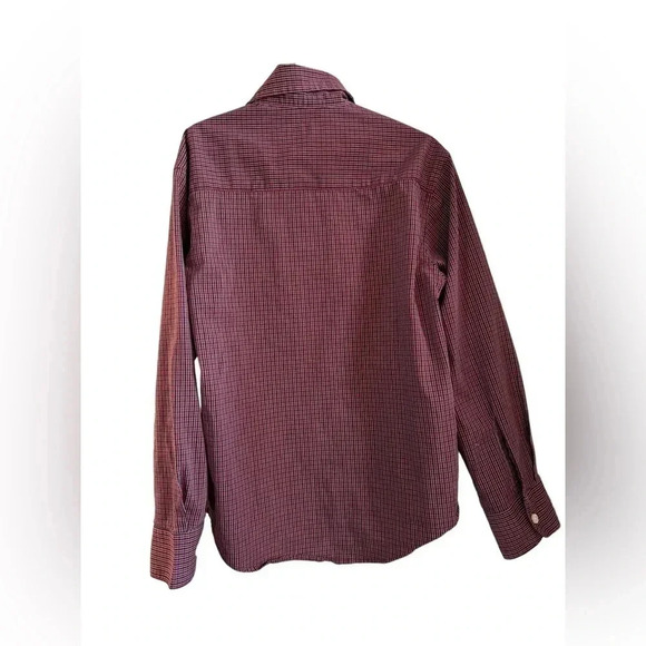 Kids Chaps Red and Blue Plaid Long Sleeve Button Down Dress Shirt Size 8 - Picture 3 of 5